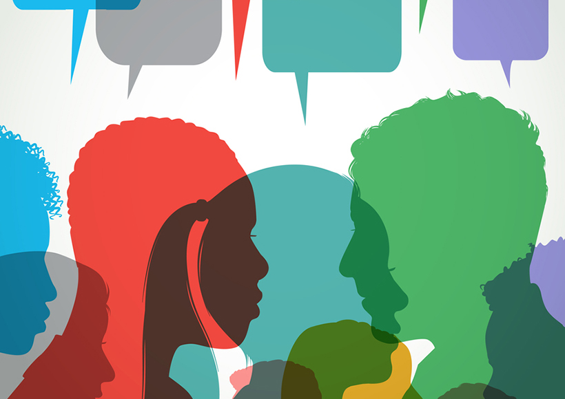 Group Discussion with Speech Balloons diversity in the boardroom